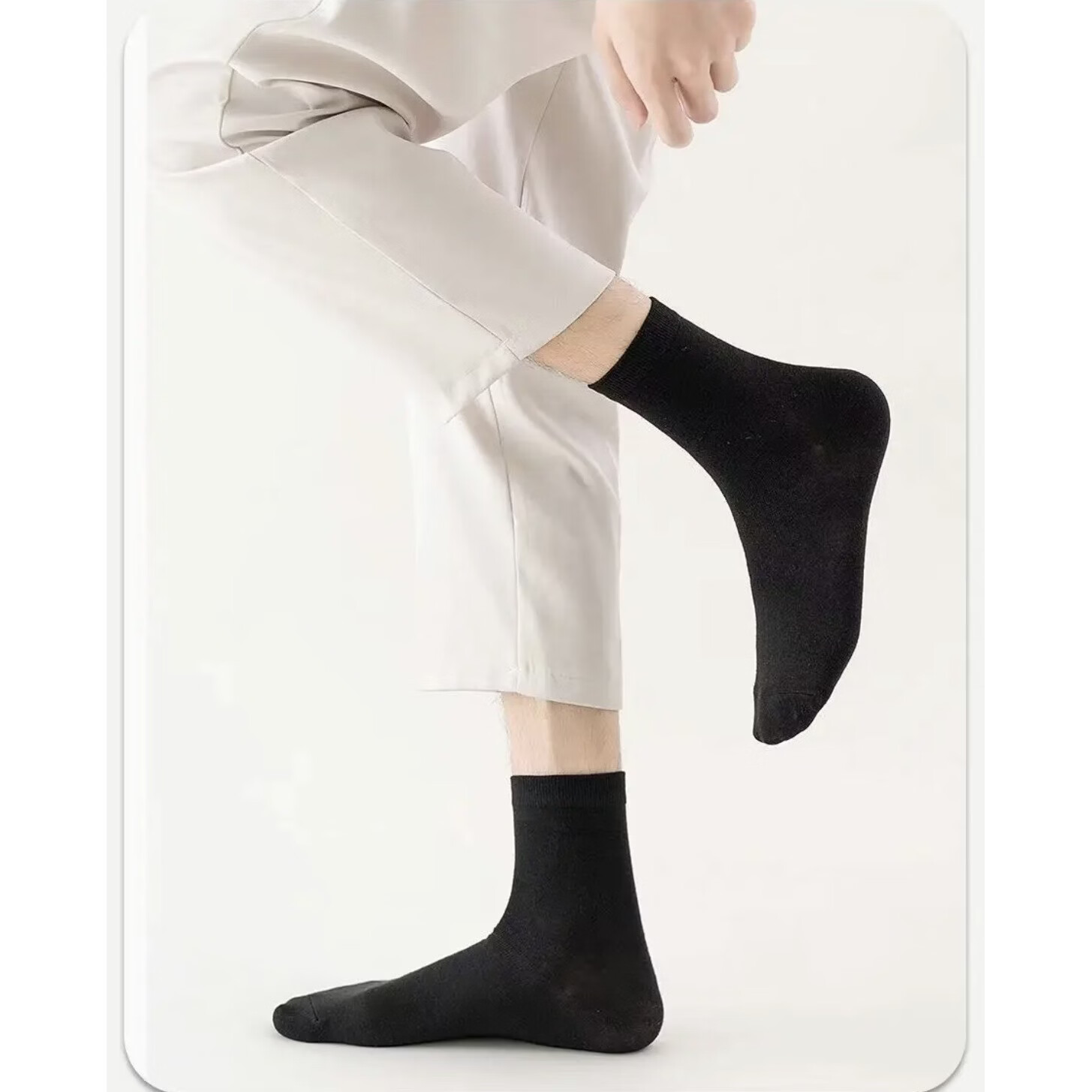 蝴蝶曼男女袜运动透气短袜船袜撞色拼接耐磨低帮撞色潮流中筒袜 束腰长筒白 【10双装】 均码 【混搭联系客服备注】