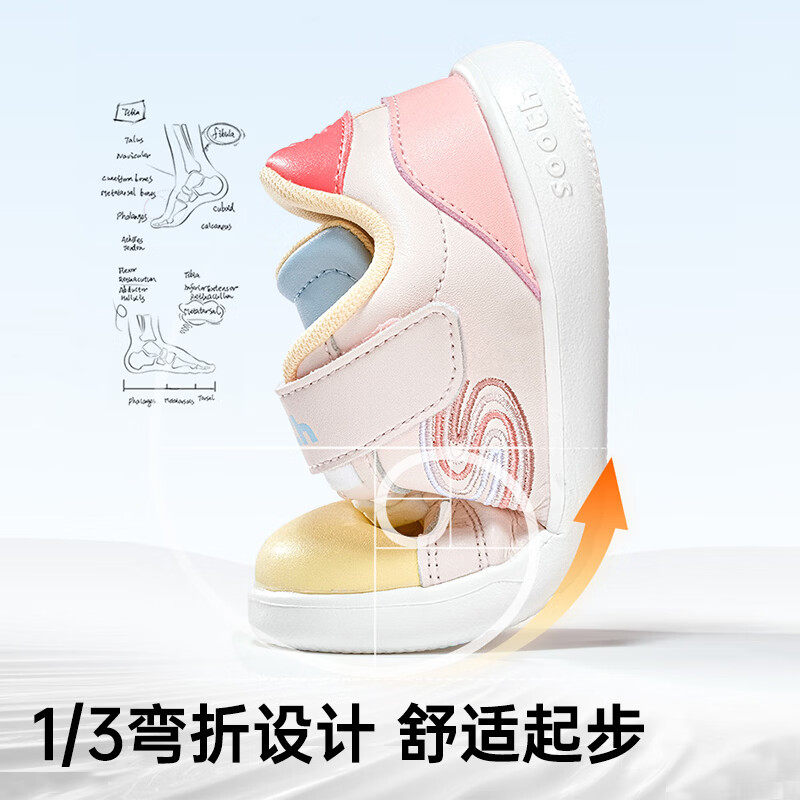 苏斯学步鞋男女童春款款复古板鞋SY9357 白色/薫衣紫 22.5 140mm 内长15 脚长13.6-14.5cm