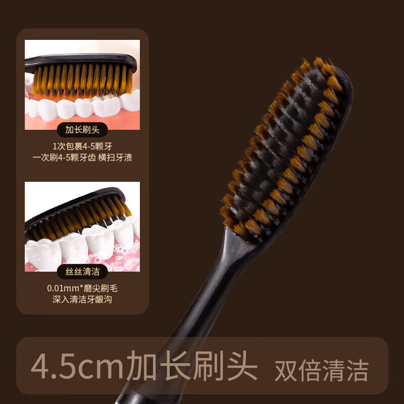 南方洁灵【优选直发】长头牙刷创新洁净加长刷头细丝软毛牙刷家用u型宽头 棋格长头软毛牙刷18支