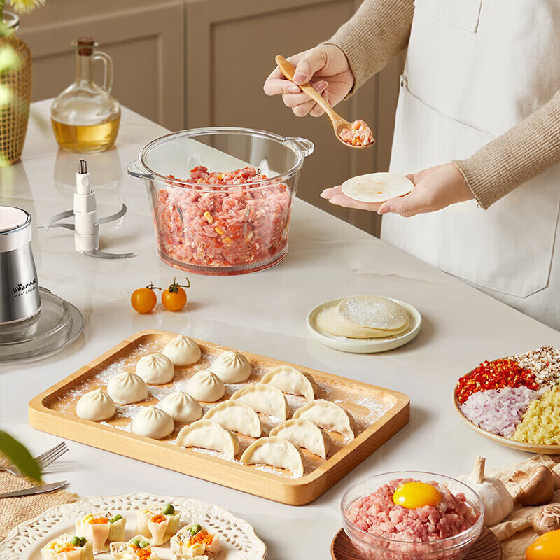 小熊（Bear）绞肉机家用电动搅拌全自动1.8L多功能碎肉绞馅料理机双档大容量打肉速绞蒜蓉绞菜机 【双档速绞 短轴防塞肉】 1.8L