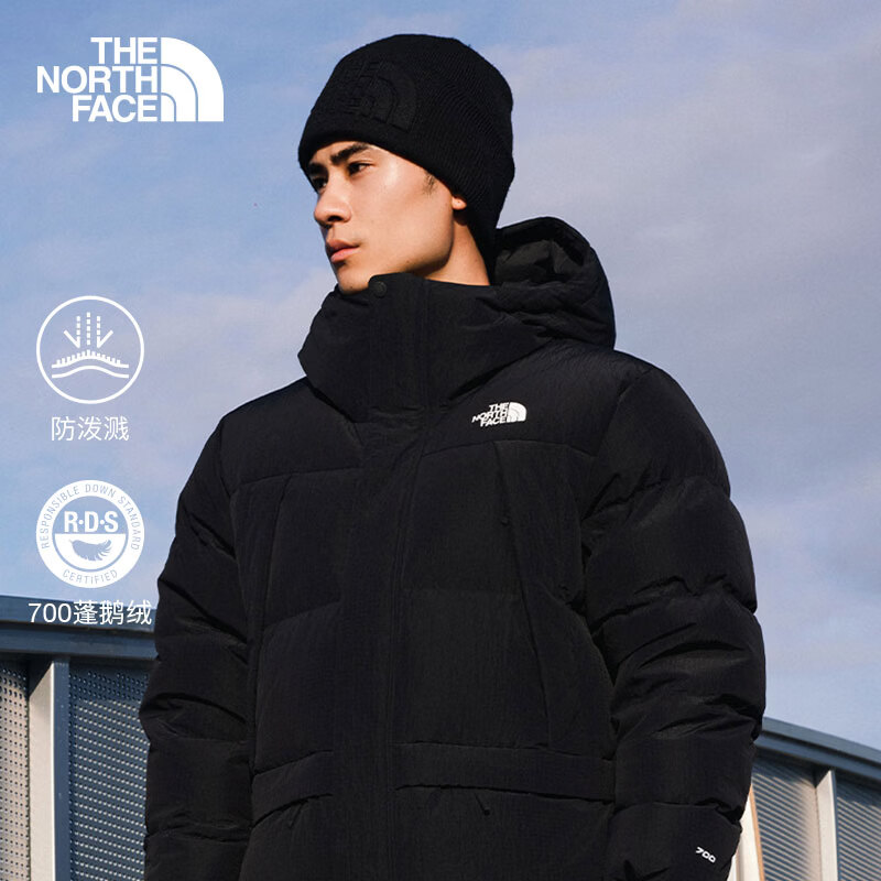 北面（The North Face）【李昀锐同款】羽绒服男Puffy防泼溅700蓬鹅绒保暖25秋冬新款8DUJ JK3/宇宙黑 S /165