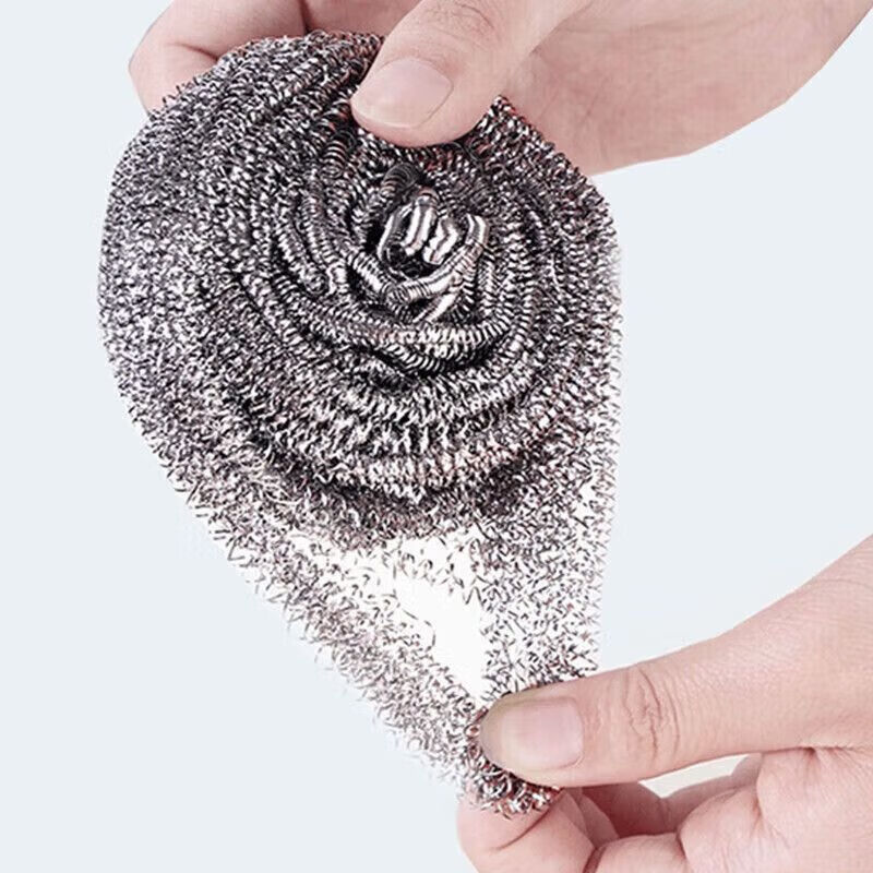 NAOISKEY 脑斯基【甄选好物】NAOISKEY 脑斯基不锈钢钢丝球清洁球【不掉渣不生锈 大号-内螺旋设计不松散- 5个装