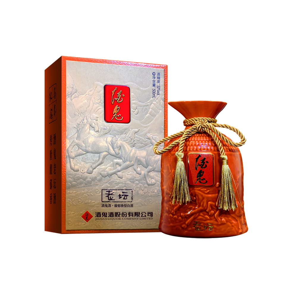 酒鬼（JIUGUI） 馥郁香型 高度白酒 礼盒装白酒  马年纪念酒 老坛 52度 500mL 1瓶 马年纪念酒 老坛