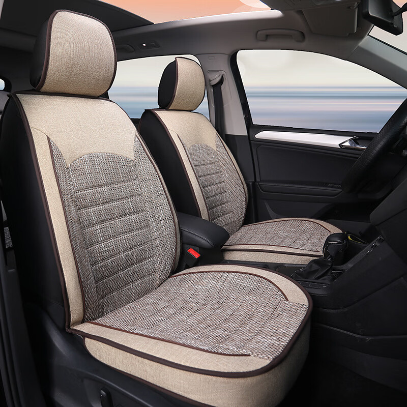 愛車屋（ICAROOM）21款吉利帝豪GS全包圍汽車坐墊套四季通用亞麻專用汽車座套座椅套 溫馨米-標(biāo)準(zhǔn)版 全車五座