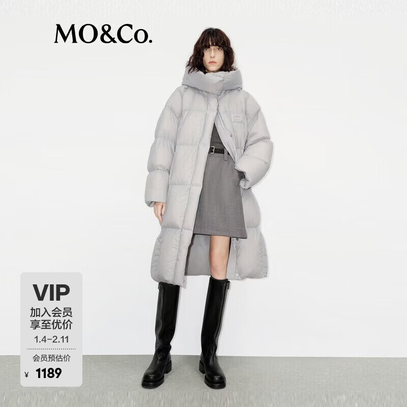 MO&amp;Co.泡芙羽绒服2024冬新品绒子含量90%防护风帽轻暖