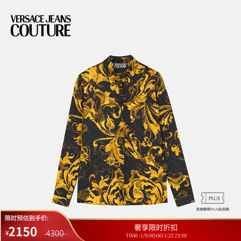 VERSACE JEANS COUTURE【季末优惠】女士衬衫 EG89-黑色+金色 44
