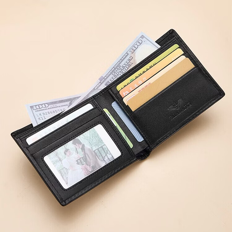 FALAMAONE法莱阿玛尼男士钱包男奢侈品真皮短款高端头层软牛皮钱夹生日礼物 京仓直发/头层牛皮【专柜礼盒】 代写贺卡打印照片联系客服