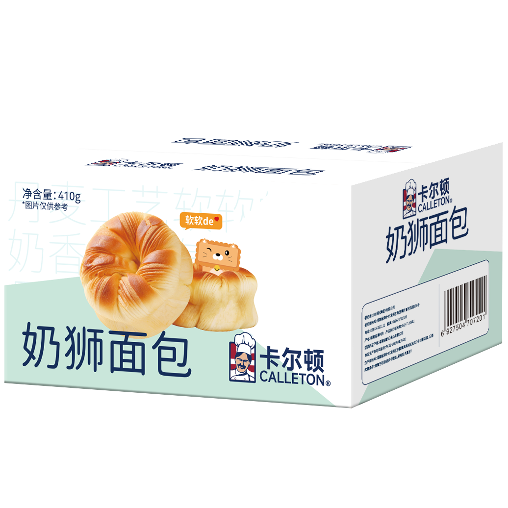 卡尔顿（Calleton）奶狮手撕面包410g营养早餐点心代餐整箱下午茶休闲零食小吃