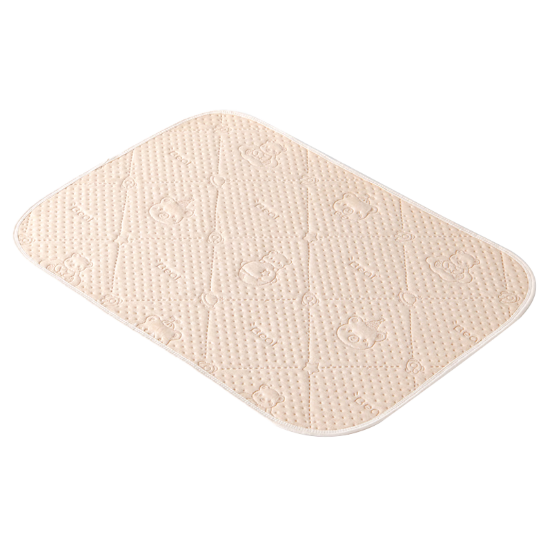 童葵嬰兒隔尿墊可洗防水床單透氣大號姨媽墊天然彩棉7A抗菌熊80*120