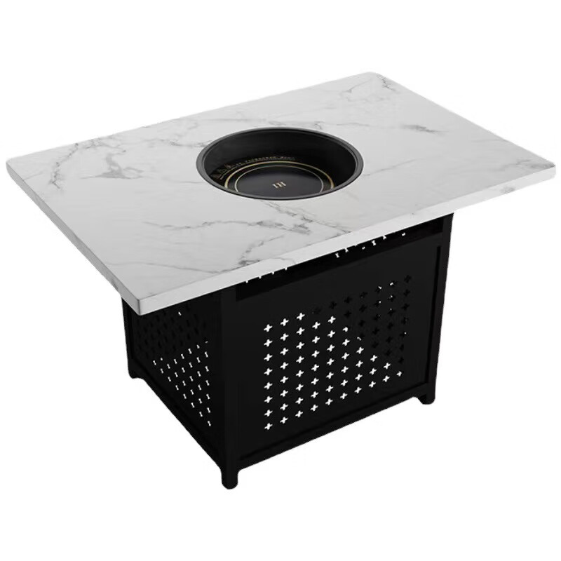 创京懿选海鲜蒸汽锅一体桌定制海鲜蒸汽锅火锅桌子人造大理石岩板桌面