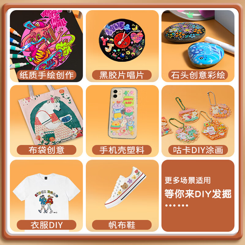 得力丙烯马克笔儿童小学生用不透色可叠色水彩笔绘画彩色笔易握三角杆PP盒装美术生涂鸦生日礼物 24色【免按压细圆杆】