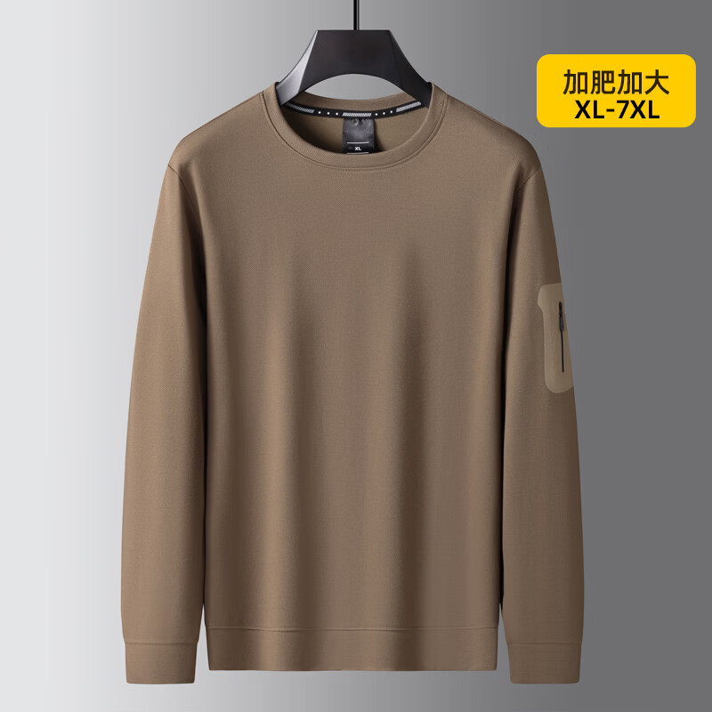 战枫（zhanfeng）特大码卫衣胖子特大号长袖卫衣男士圆领加肥加大码宽松肥佬打底衫 黑色 常规 XL 建议120-140斤左右
