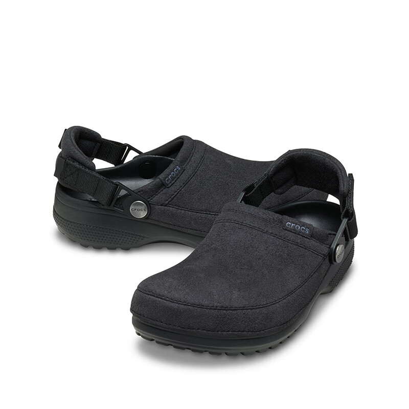 卡骆驰(CROCS)檀健次同款秋冬新款经典轻走仿麂皮洞洞鞋舒适百搭休闲鞋|211930 黑色-001 45 (290mm)