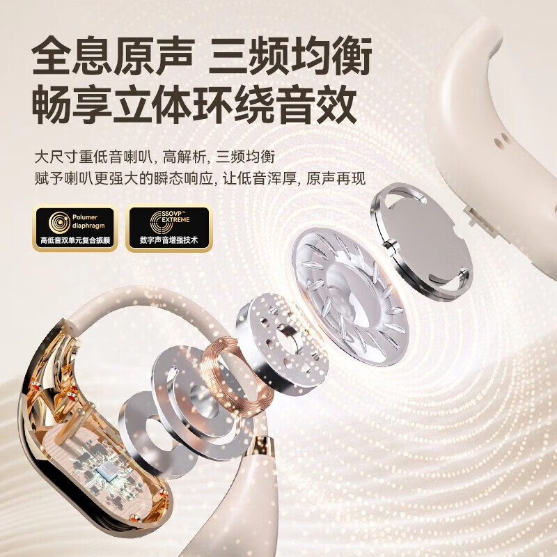 索米德国柏林之声100W+热销丨蓝牙无线耳机2026新款耳挂式降噪高音质跑步运动超长续航随身听数码产品 星耀黑·[震撼重低音音质