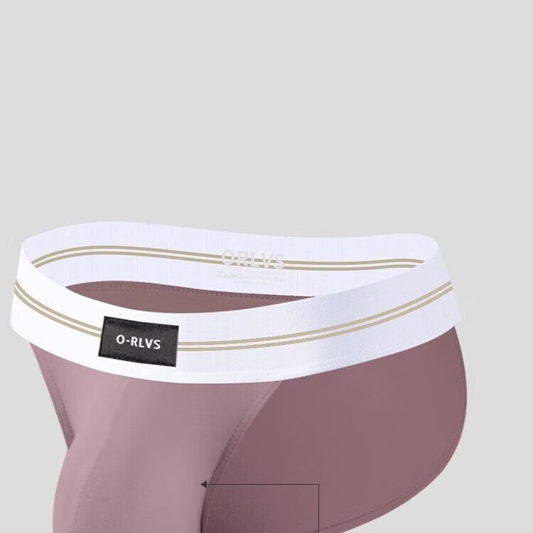 ORLVS男士内裤男低腰高叉三角内裤性感U凸舒适健身运动透气肌肉男 藕粉 1条 2XL