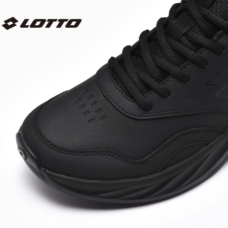 乐途（LOTTO）跑步鞋男女同款运动鞋防滑耐磨减震透气春秋户外休闲鞋 黑色【1178】 42