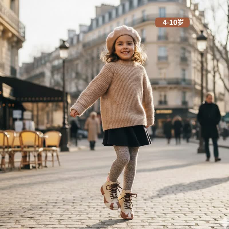 kids.ing【售罄不补】可迪星女童马丁靴秋冬女童短靴中大童单靴女孩靴子 杏色兔兔 27 适合脚长16.2-16.8cm