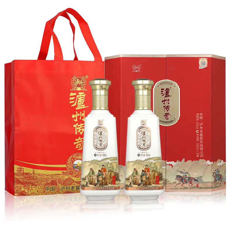 泸州老窖52度 浓香型白酒 年货好礼 送礼白酒礼盒 52度 500mL 2瓶 泸州仁酿传奇礼盒