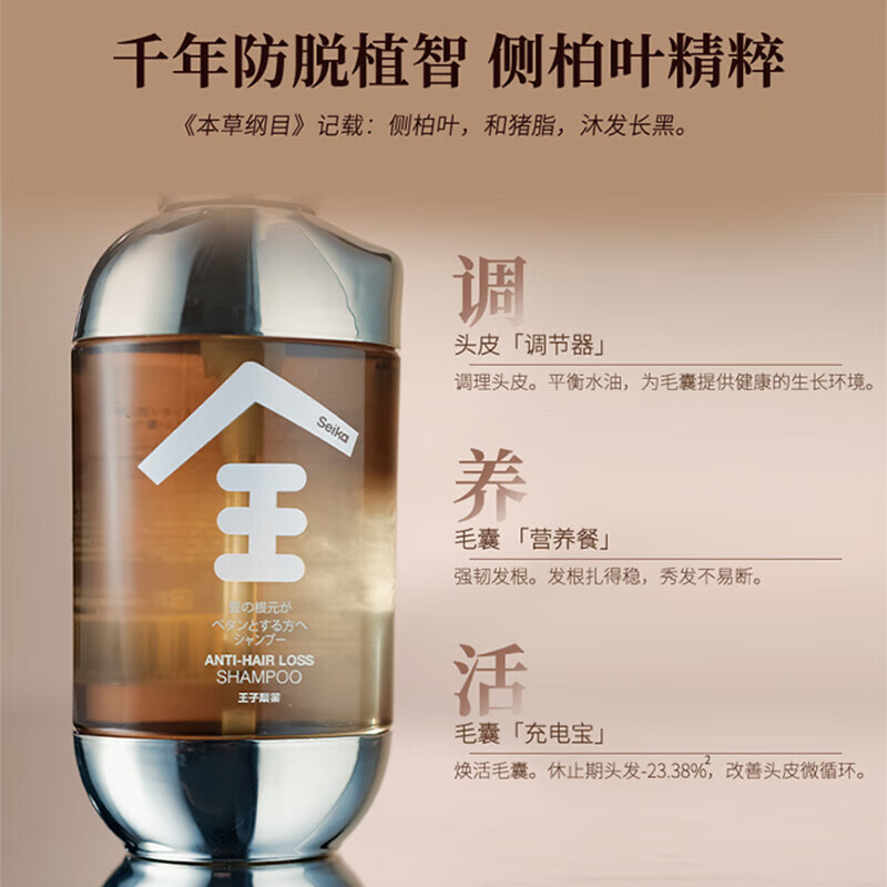 菁华全洗发水特证防脱马年有心礼盒装东来同款固发防脱套装修护发量奇迹 铂金装防脱洗发水250ml