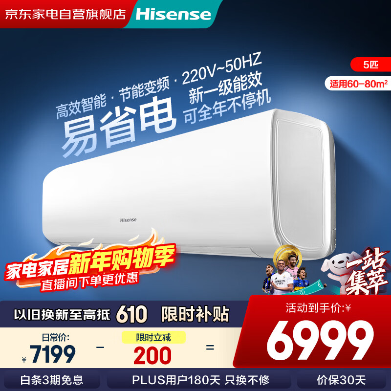 ���ţ�Hisense�� �յ� AIʡ�� �����������ô������ֱ��  5ƥ�һ� һ����Ч FKFR-120GW/B5E3EA  5925.35Ԫ