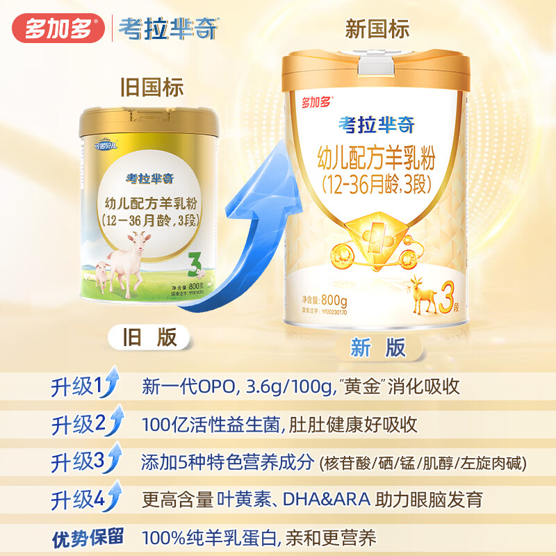 可诺贝儿（CANOBEL）考拉芈奇多加多幼儿配方羊乳粉3段 1-3岁羊奶粉3段 800g 考拉3段800g*3