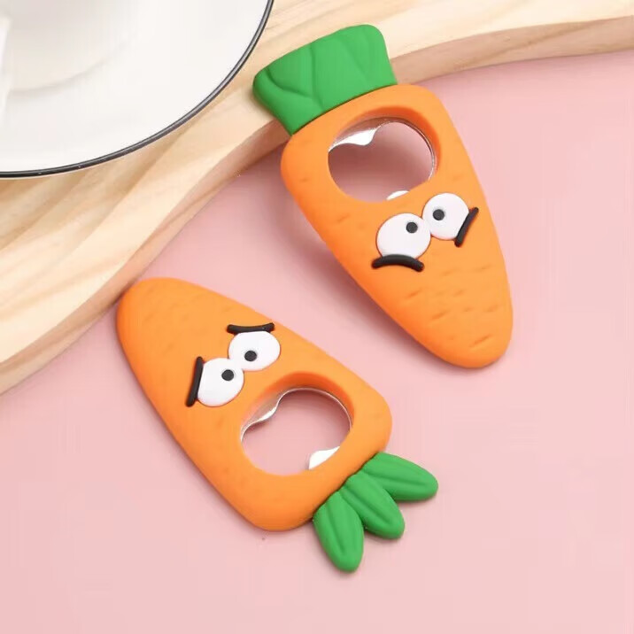 卡通猫爪开瓶器啤酒起子启瓶器胖爪子PVC磁吸冰箱贴l来图打样批量 橙色 蓝鲨鱼