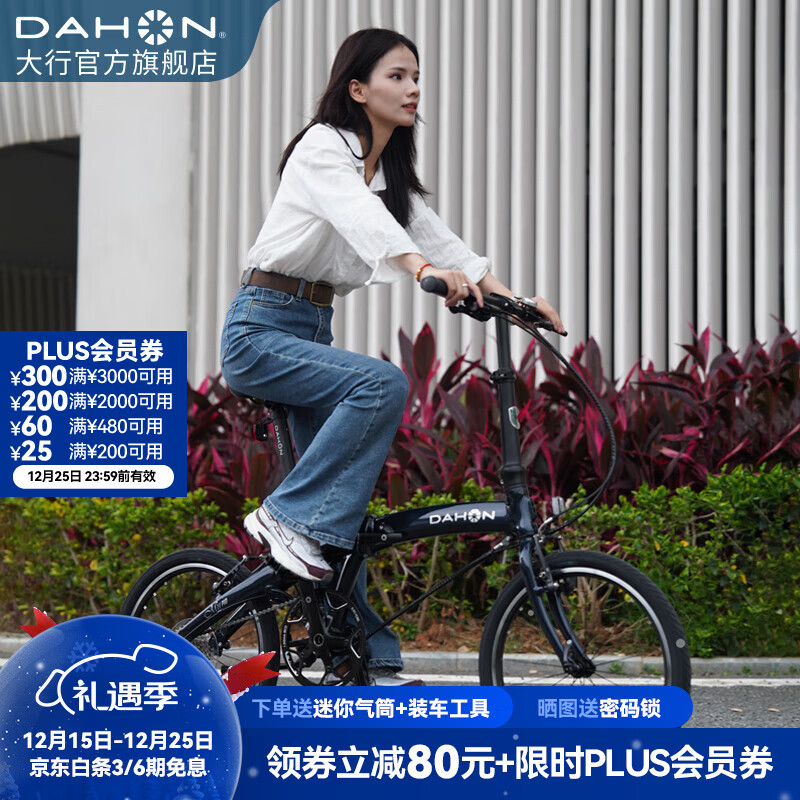 大行（DAHON）P10折叠自行车20英寸10速铝合金男女运动通勤V刹折叠车PAA003 珠光深蓝