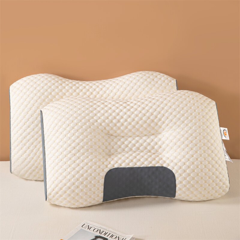 雅鹿高分弹枕头单人护颈椎枕家用学生记忆枕芯成人橡胶片助睡眠 水立方SPA枕 40*60cm 一对
