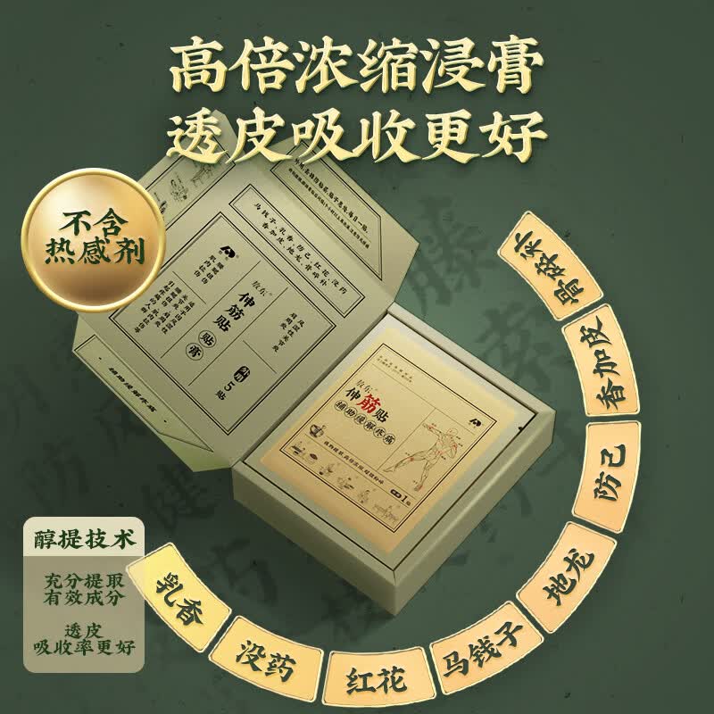 敖东伸筋贴 腰椎间盘突出外理疗贴腰肌劳损腰酸背痛专用膏药贴高吸收 【重度不适】伸筋贴5贴*6盒(赠试用装1片)