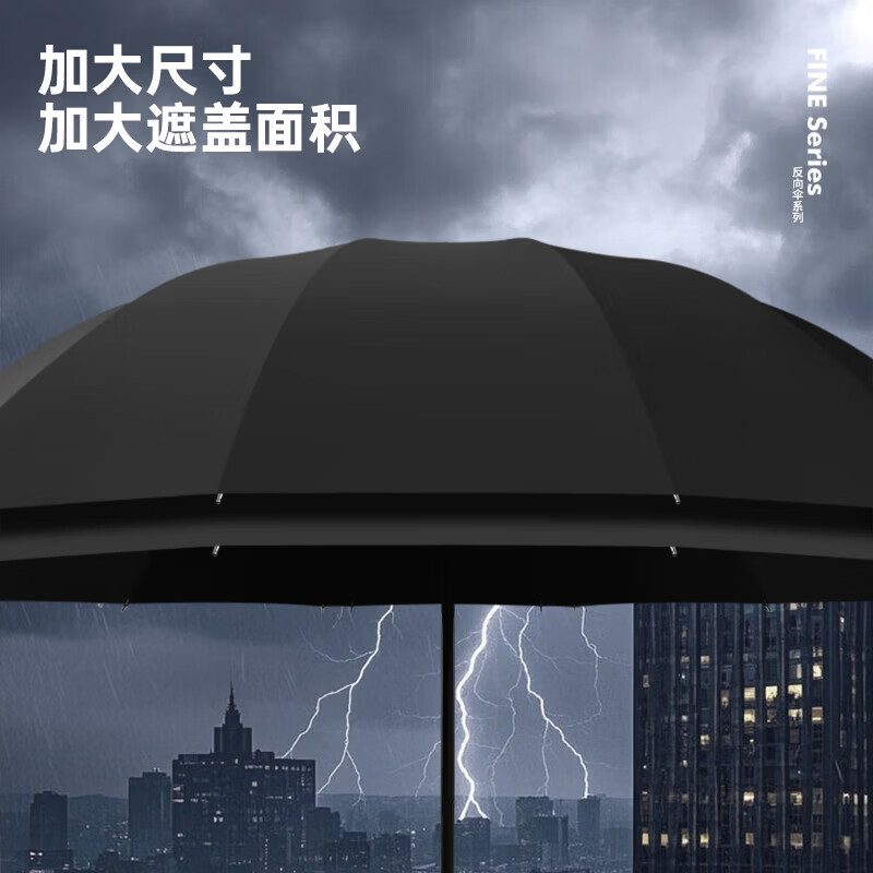 12骨超大号双人伞抗风暴折叠伞晴雨两用黑胶遮阳结实耐用防晒伞 梧桐米 12骨