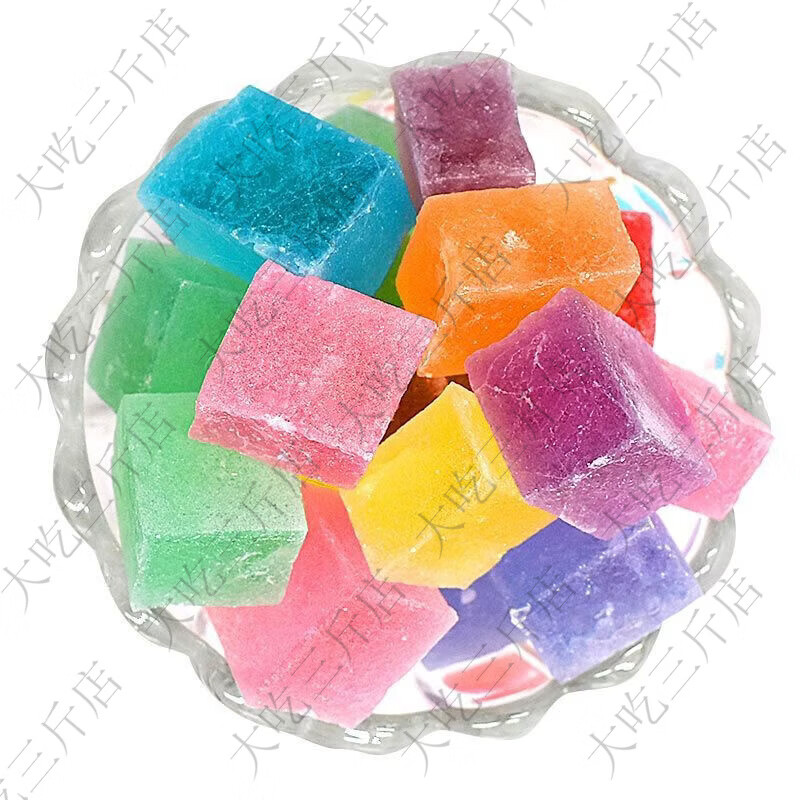 网红琥珀糖宝石糖水晶咀嚼创意钻石糖送女友趣味零食批发 琥珀糖300克混装瓶装