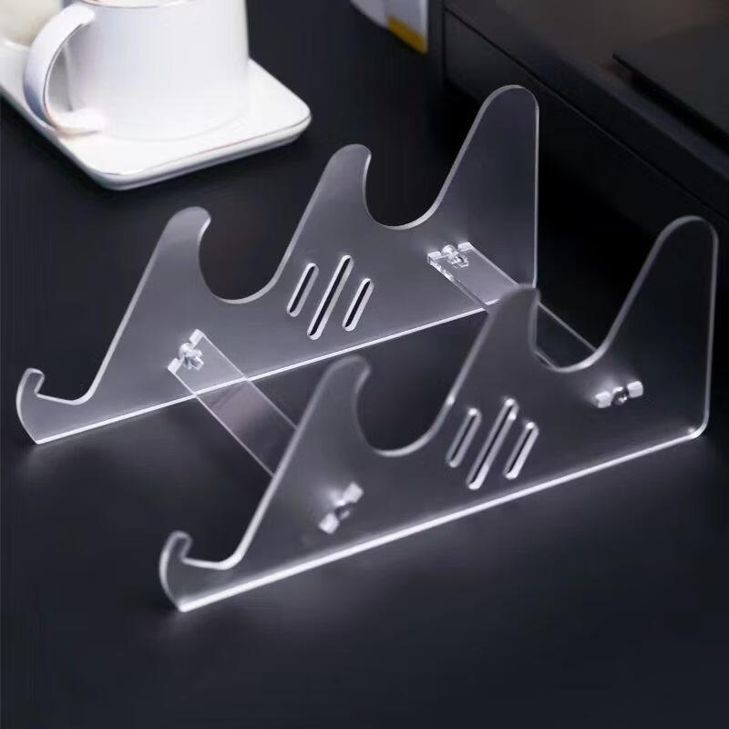 圆佑堂（JBson）机械键盘展示架鼠标支架亚克力透明悬浮一体ipad电脑平板托架rog夜魔75键盘陈列架手机架黑色定制 磨砂三层展示架 一体成型