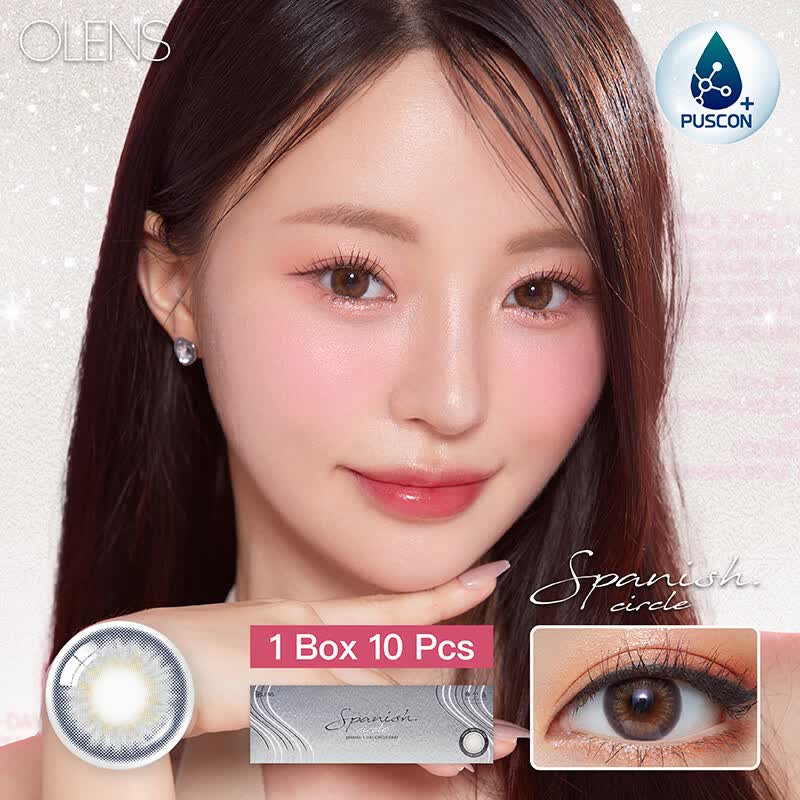 olens日抛韩国正版SPNISH CIRCLE小直径美瞳彩色隐形眼镜香港直郵 GRAY琉璃灰 10片 0度