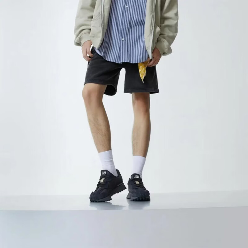 新百伦男女款 327系列复古休闲运动跑步鞋 黑色｜灰色 45