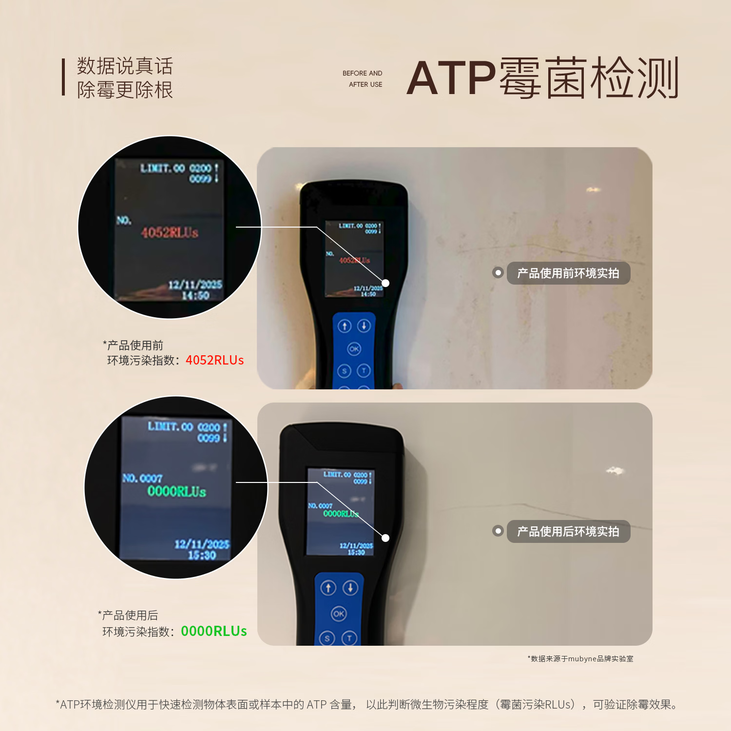 MUBYNE有机甜橙香除霉喷雾家用墙面洗手池台浴室柜木板去除霉菌剂 一瓶喷雾【450ml】+一支啫喱【120ml】