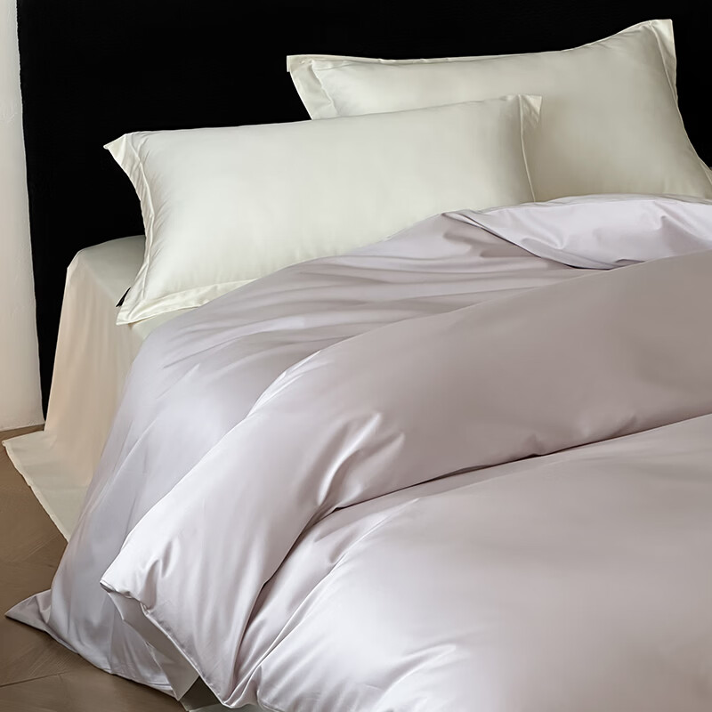 ROLAND LIVE简约纯棉被套单件全棉长绒棉纯色被子套单双人宿舍裸睡被芯罩四季 SW全棉长绒棉单被套-长期主义微微紫 单被套150x200cm