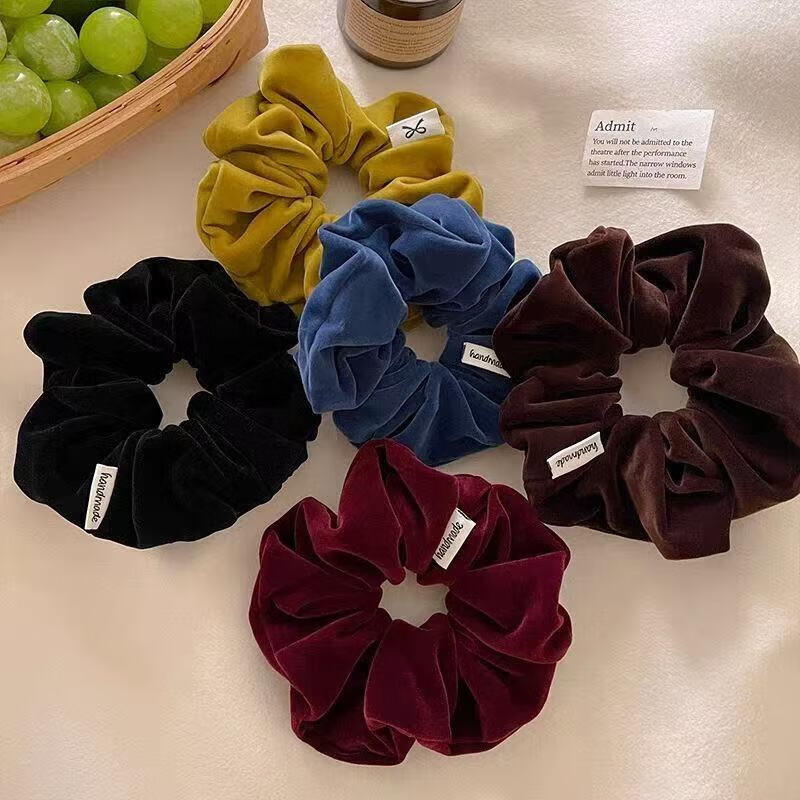 复古丝绒大肠发圈女扎马尾头绳高级感丸子头发绳2025儿童皮筋发饰 2个#酒红+黑色 京东折扣/优惠券