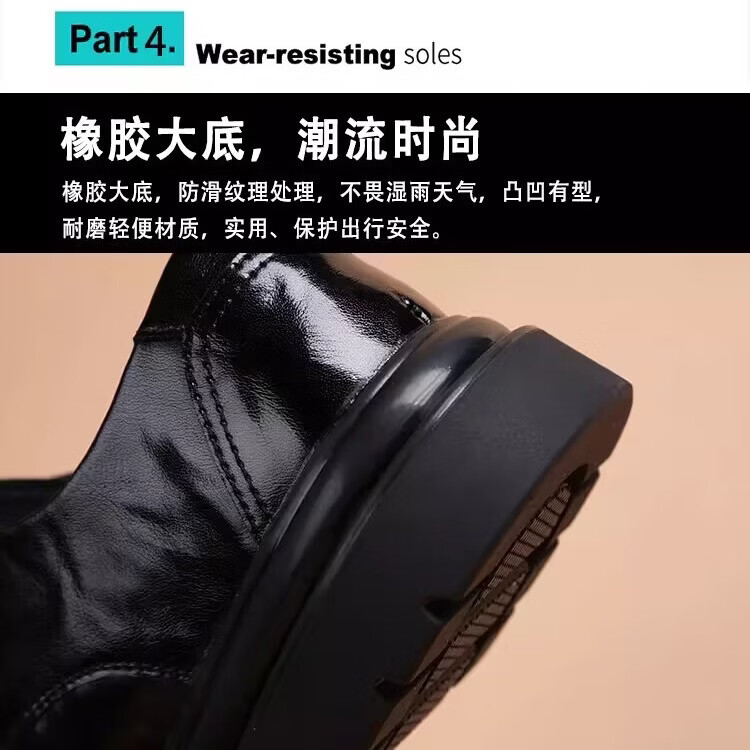 Walker Shop高档皮鞋男款2026新款厚底增高商务正装潮流男鞋防滑百搭结婚婚鞋 黑色内增高【品牌男鞋 礼盒包装】 40