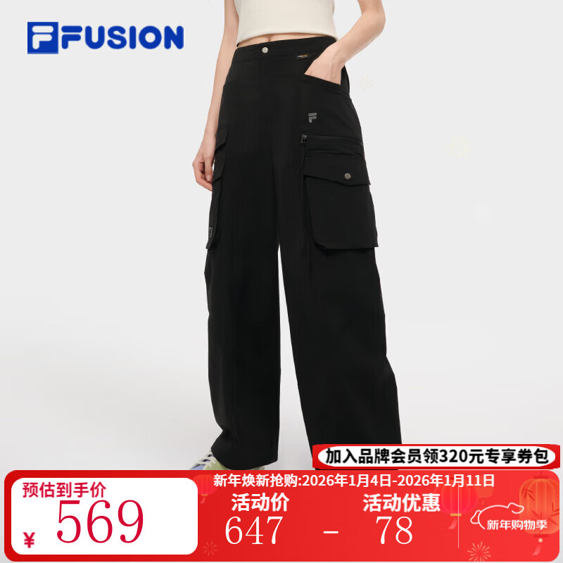 FILA FUSION ��ֳ�����֯����Ů �＾�¿� ���п��ɹ�װ�� ����ɫ-BK S 160/62A/S 378.07Ԫ