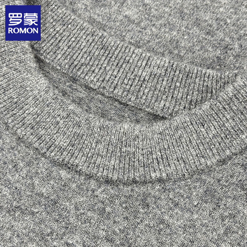 罗蒙(ROMON)【100%羊毛】纯羊毛衫男2025冬季新款休闲保暖男士针织打底线衣 中灰 L 170 (建议体重115-130斤) 罗蒙(ROMON)【100%羊毛】纯羊毛衫男2025冬季新款休闲保暖男士针织打底线衣 中灰 L 170 (建议体重115-130斤)