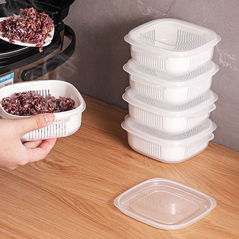 【严选】米饭分装保鲜盒可微波炉饭盒便携便当盒冰箱冷冻带盖收纳 米饭保鲜盒 京东折扣/优惠券