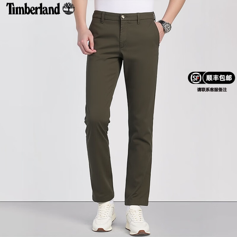 添柏岚（Timberland）男裤工装裤春秋新款户外运动长裤透气修身直筒休闲裤子男A2BYY 军绿色/弹力修身/A2BYYA58 34 建议拍大一码
