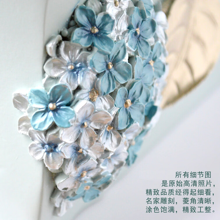 北欧风家用客厅抽纸盒车用紫阳花纸巾盒 紫阳花圆形纸巾款