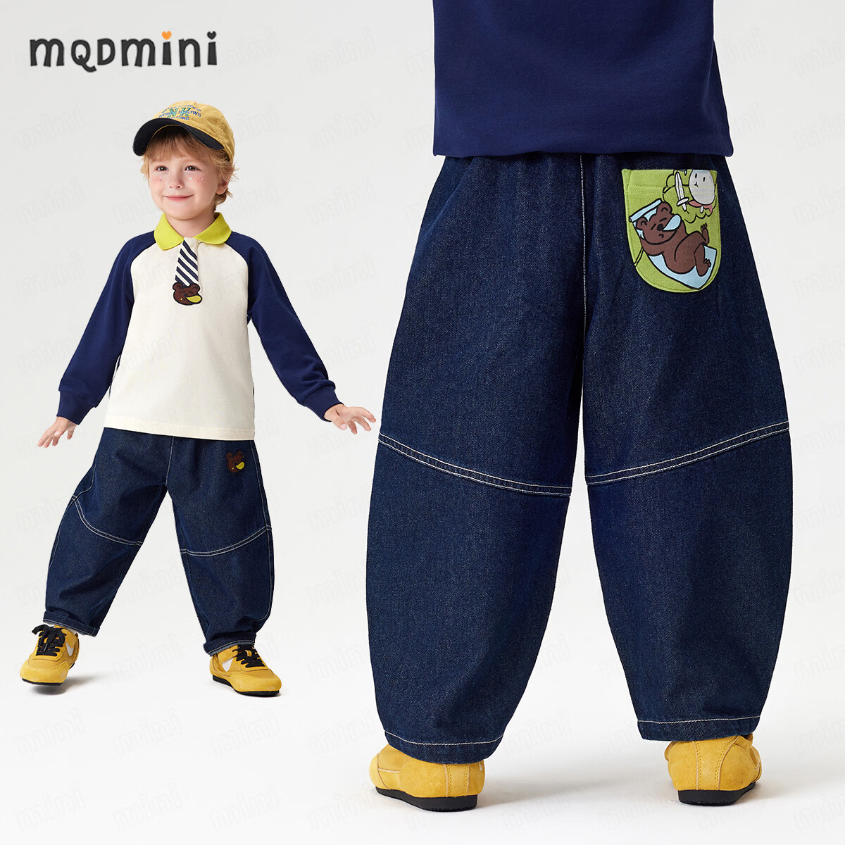 MQDMINI儿童牛仔裤 89元，MQDMINI男童长袖POLO衫 69元 - 线报酷