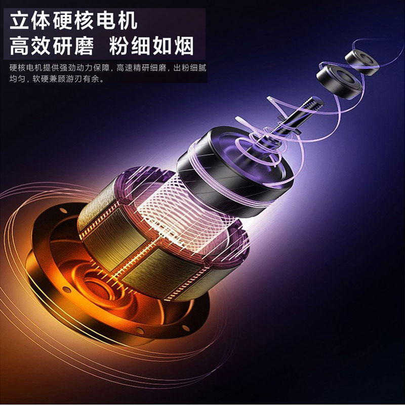 万利达（Malata）打粉机超细研磨机小型五谷杂粮打碎磨粉机中药材粉碎机胡椒研磨器 蓝色款【8叶双刀头】不锈钢内胆