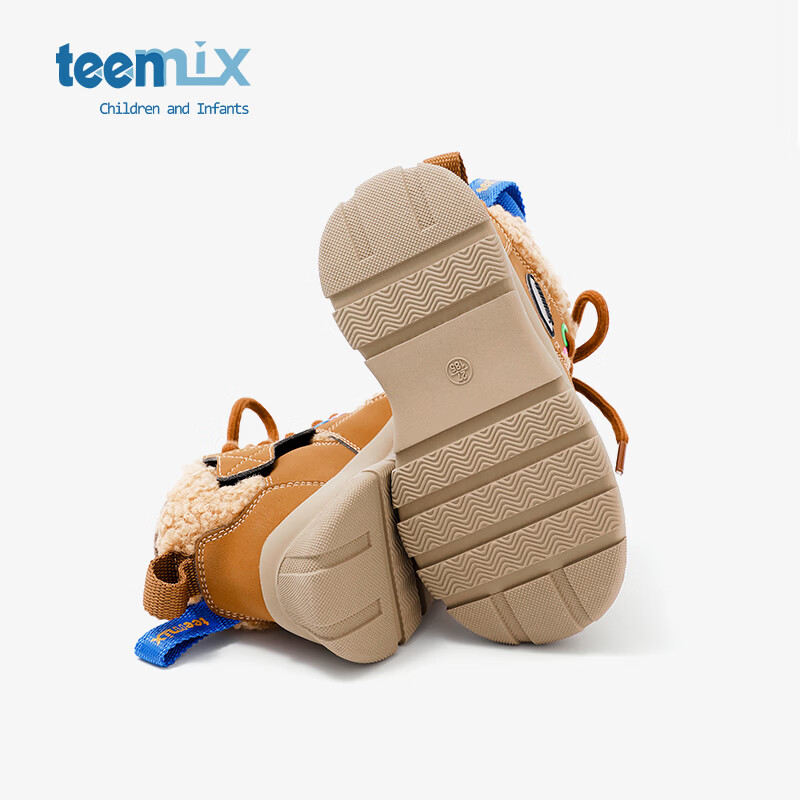 天美意(TEENMIX)天美意童鞋儿童运动鞋秋冬款男女童跑步鞋透气休闲鞋棉鞋 咖色 31