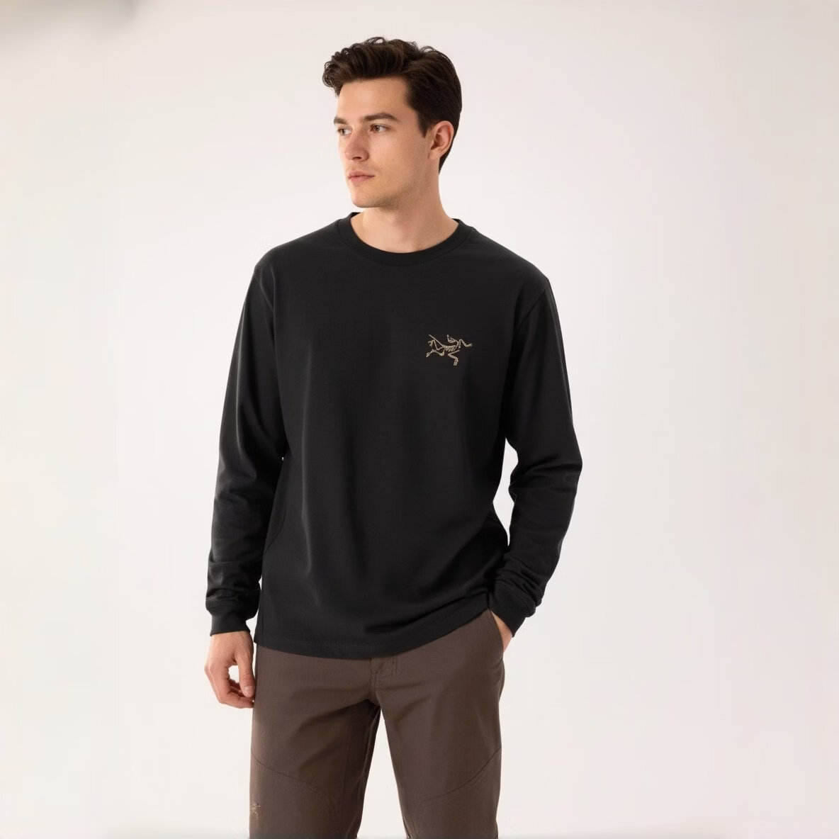 始祖鸟（ARC'TERYX）加拿大直邮 Arc.teryx始祖鸟男士KRAGG 重磅棉长袖 黑色24K Black 不退换   M