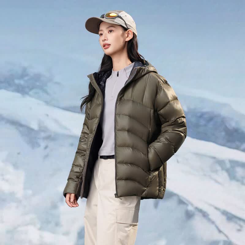 雪中飞冬新款情侣款羽绒服男女同款排骨户外时尚运动功能外套 灰绿|4182 M /170/88A