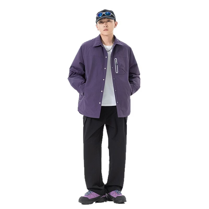 男士羽绒服短款中长款户外运动服情侣装2025年新款打折包邮 葡萄紫 3XL