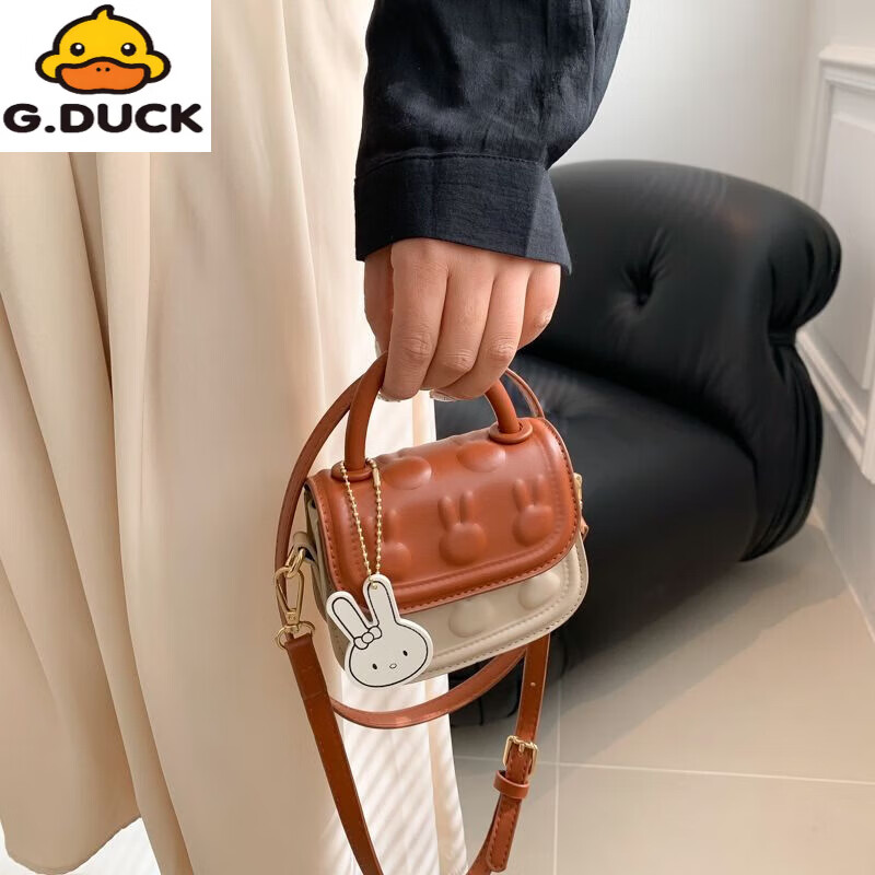 G.duck2025流行儿童女孩包公主小众女童单肩斜挎包新款宝宝洋气拎包可爱 粉色